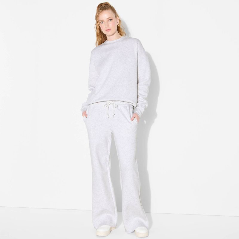 slide 1 of 3, Women's Oversized Pullover Sweatshirt - Wild Fable™ Light Gray L, 1 ct