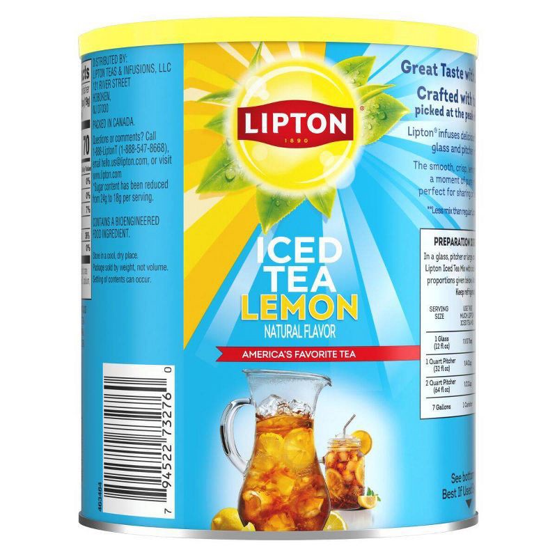 slide 3 of 5, Lipton Reduced Sugar Lemon Iced Tea Mix - 50.2oz, 50.2 oz