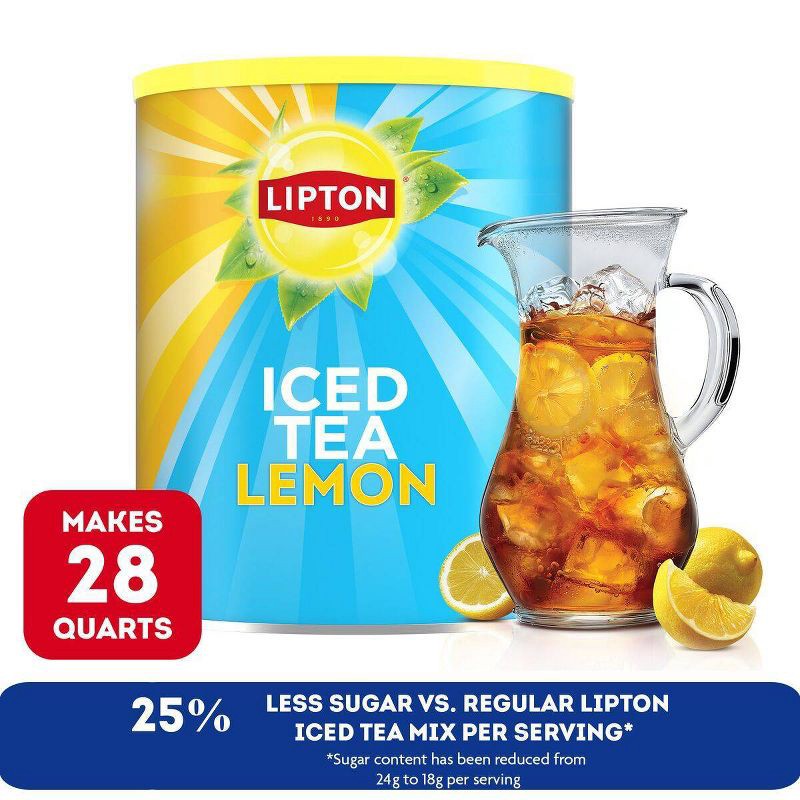 slide 5 of 5, Lipton Reduced Sugar Lemon Iced Tea Mix - 50.2oz, 50.2 oz