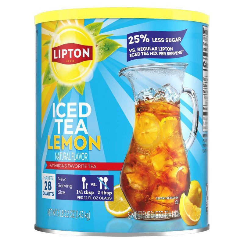 slide 1 of 5, Lipton Reduced Sugar Lemon Iced Tea Mix - 50.2oz, 50.2 oz