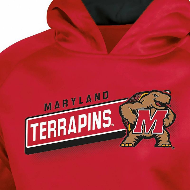 slide 2 of 3, NCAA Maryland Terrapins Boys' Gray Hooded Sweatshirt - M: Cotton-Poly Fleece Pullover, 1 ct