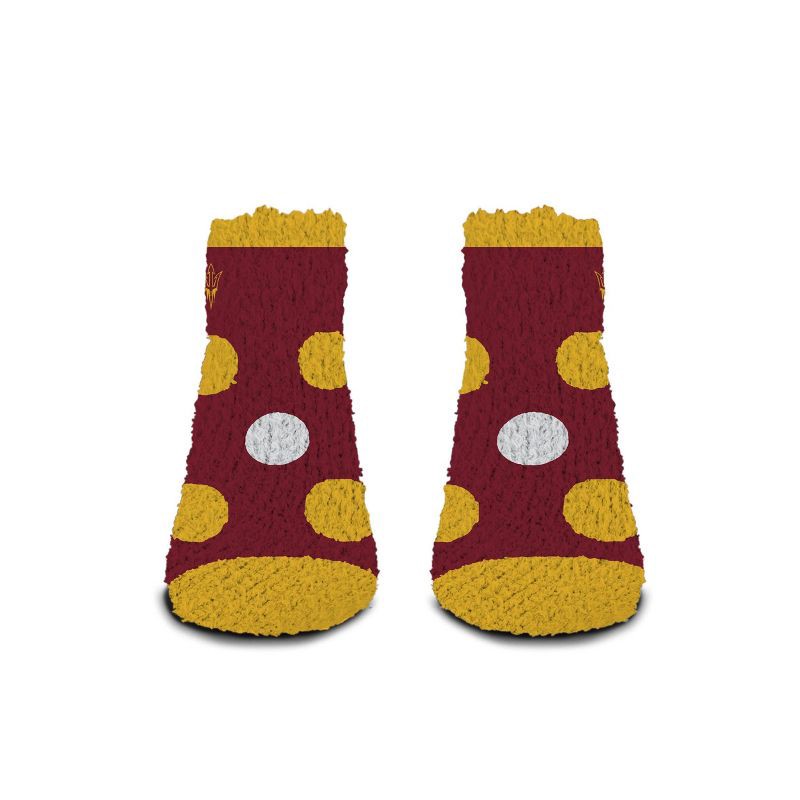 slide 2 of 3, NCAA Arizona State Sun Devils Big Dot Fuzzy Sleep Soft Socks: Ankle Knit Polka Dot Design, 1 ct