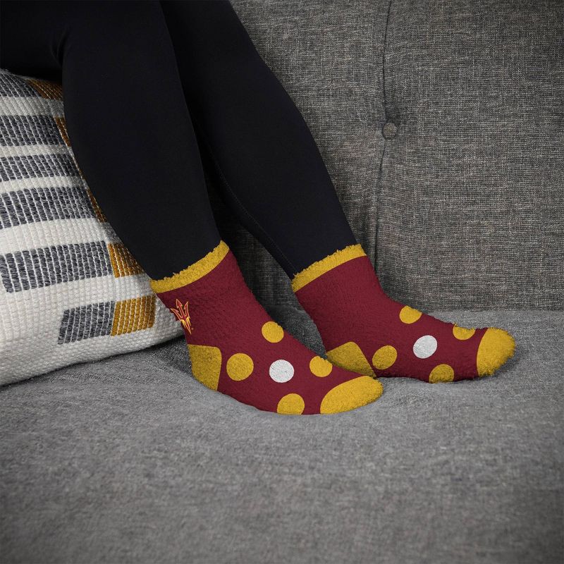 slide 3 of 3, NCAA Arizona State Sun Devils Big Dot Fuzzy Sleep Soft Socks: Ankle Knit Polka Dot Design, 1 ct
