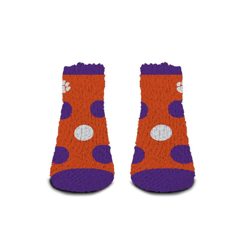 slide 2 of 3, NCAA Clemson Tigers Big Dot Fuzzy Sleep Soft Socks, 1 ct