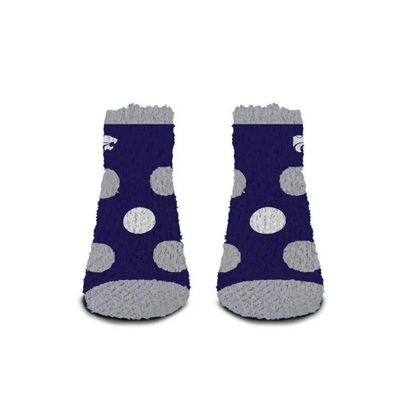 slide 2 of 3, NCAA Kansas State Wildcats Big Dot Fuzzy Sleep Soft Socks: Ankle Knit Polka Dot Design, 1 ct