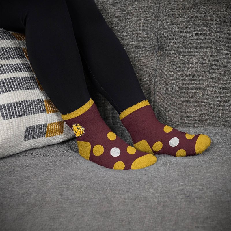 slide 2 of 3, NCAA Minnesota Duluth Bulldogs Big Dot Fuzzy Sleep Soft Socks: Polka Dot Knit Ankle Apparel, 1 ct