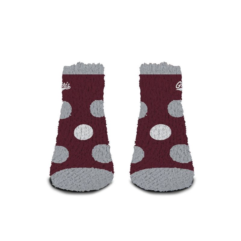 slide 2 of 3, NCAA Montana Grizzlies Big Dot Fuzzy Sleep Soft Socks: Polka Dot Knit Ankle Apparel, 1 ct