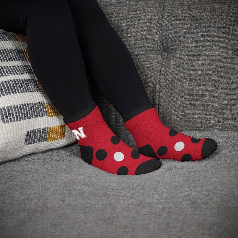 slide 3 of 3, NCAA Nebraska Cornhuskers Big Dot Fuzzy Sleep Soft Socks, 1 ct