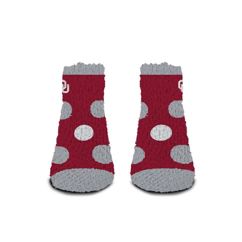 slide 2 of 3, NCAA Oklahoma Sooners Big Dot Fuzzy Sleep Soft Socks, 1 ct