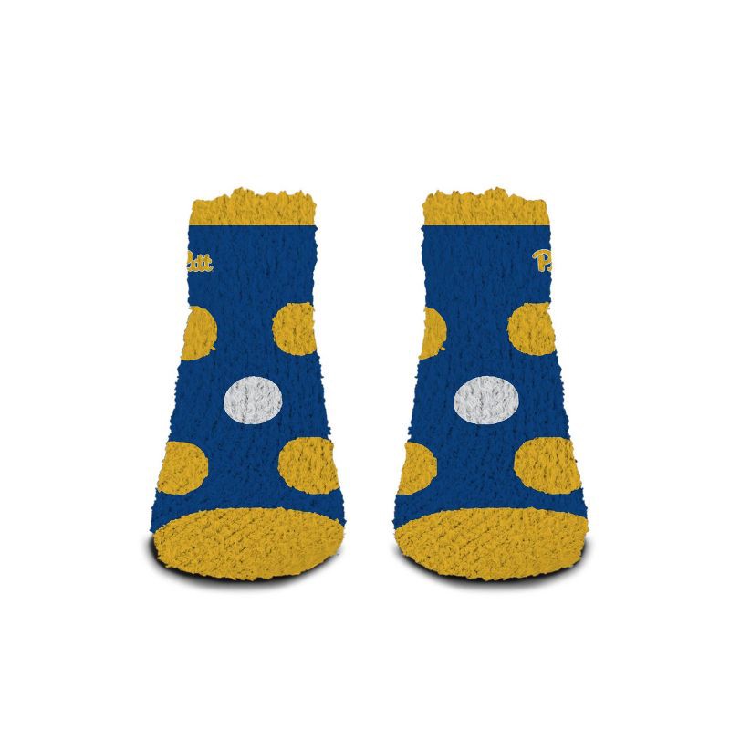 slide 3 of 3, NCAA Pittsburgh Panthers Big Dot Fuzzy Sleep Soft Socks: Polka Dot Knit Ankle Apparel, 1 ct