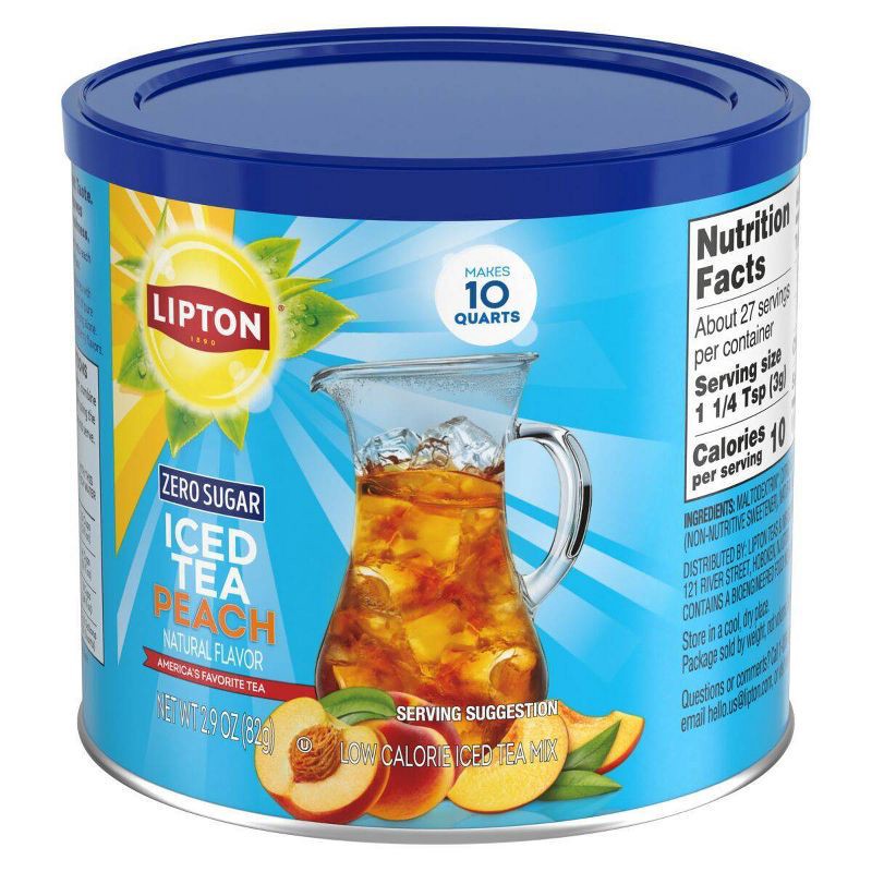 slide 2 of 4, Lipton Zero Sugar Peach Iced Tea Mix - 2.9oz, 2.9 oz