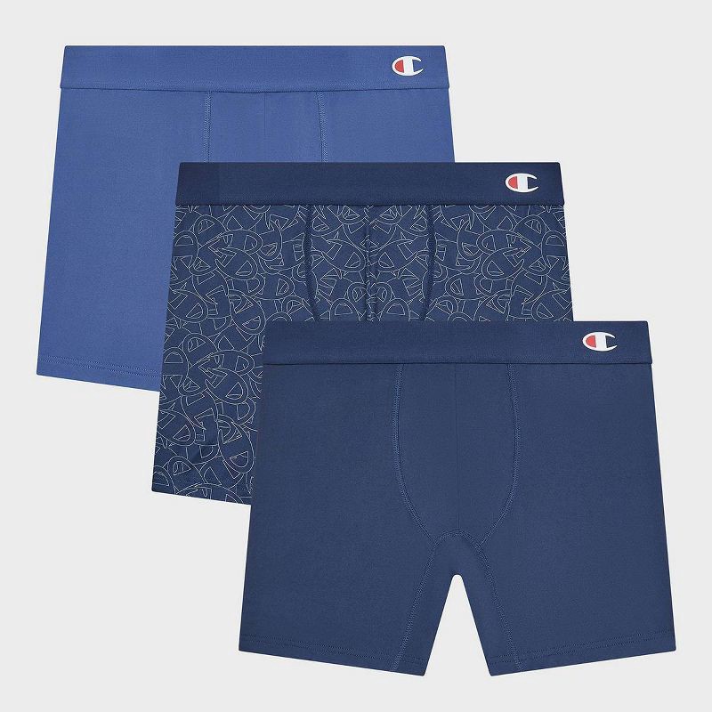 slide 4 of 5, Champion Men's Authentic Originals 3pk Wicking Boxer Briefs - Blue XL, 3 ct