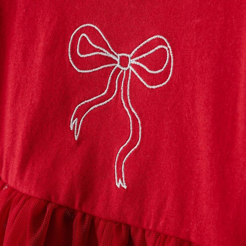 slide 3 of 6, Carter's Just One You® Baby Girls' Christmas Shimmer Bow Tutu Dress - Red 3M, 1 ct