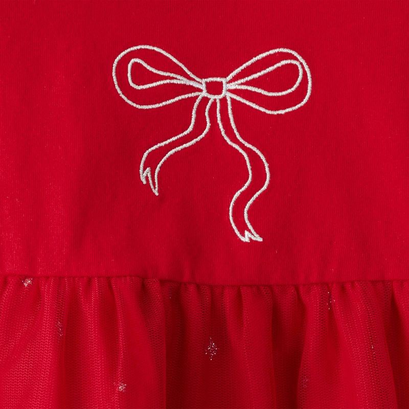 slide 5 of 6, Carter's Just One You® Baby Girls' Christmas Shimmer Bow Tutu Dress - Red 3M, 1 ct