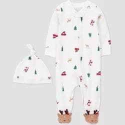 Carter's Just One You® Baby Christmas Village Sleep N' Play with Hat - Off-White Newborn