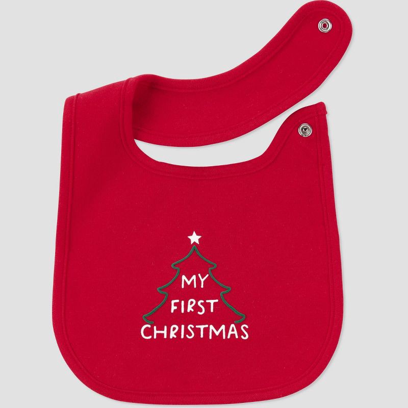 slide 2 of 4, Carter's Just One You®️ Baby My First Christmas Bib - Red, 1 ct