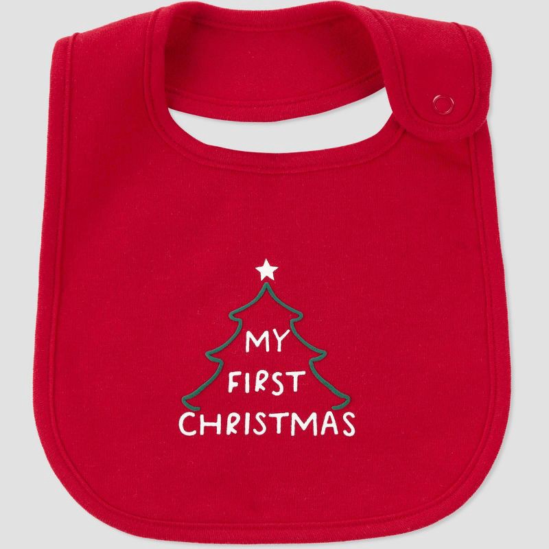 slide 1 of 4, Carter's Just One You®️ Baby My First Christmas Bib - Red, 1 ct