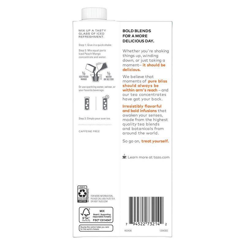 slide 2 of 4, Tazo Iced Peach Mango Herbal Tea Concentrate - 32 fl oz, 32 fl oz