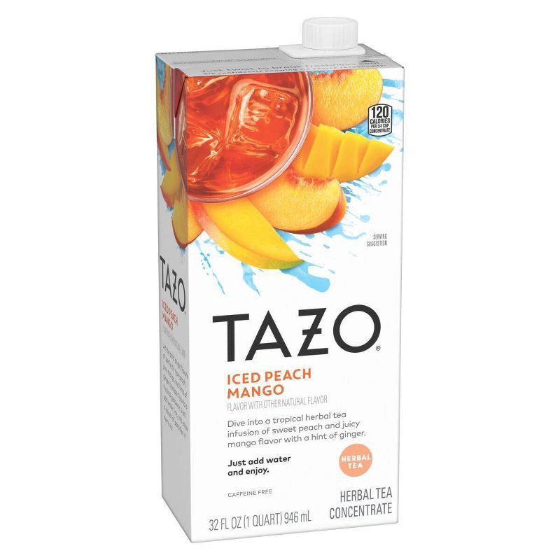 slide 3 of 4, Tazo Iced Peach Mango Herbal Tea Concentrate - 32 fl oz, 32 fl oz
