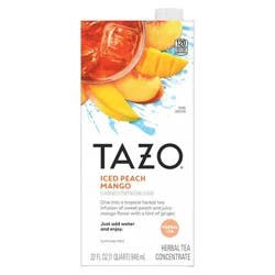 Tazo Iced Peach Mango Herbal Tea Concentrate - 32 fl oz