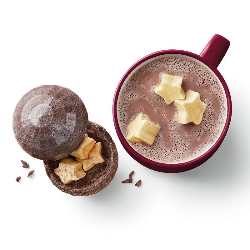 slide 4 of 4, Silver Metallic Disco Hot Christmas Cocoa Bomb with Star Shaped Marshmallows - 1.6oz - Favorite Day™, 1.6 oz