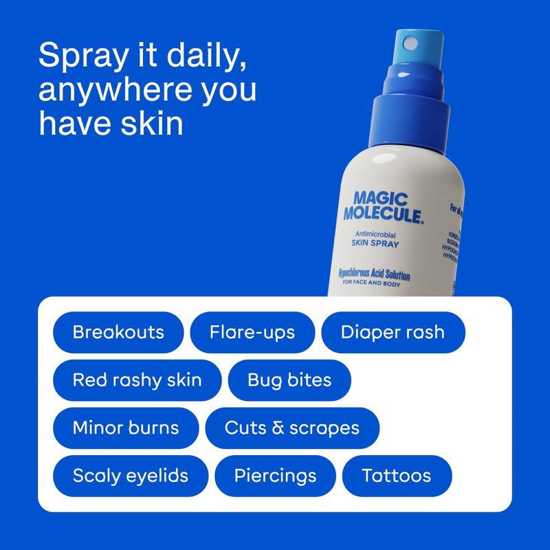 slide 3 of 9, Magic Molecule Hypochlorous Acid Skin Spray - 3.4 fl oz, 3.4 fl oz