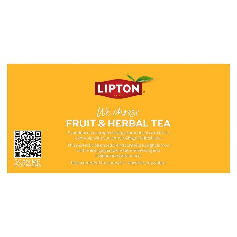 slide 4 of 5, Lipton Lemon Ginger Herbal Tea Bags - 20ct, 20 ct