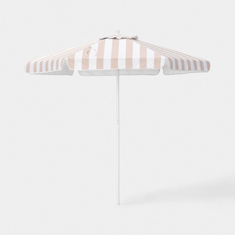 slide 1 of 7, 4.72"x49.21" Round Valance Outdoor Patio Umbrella Cream - Room Essentials™, 1 ct