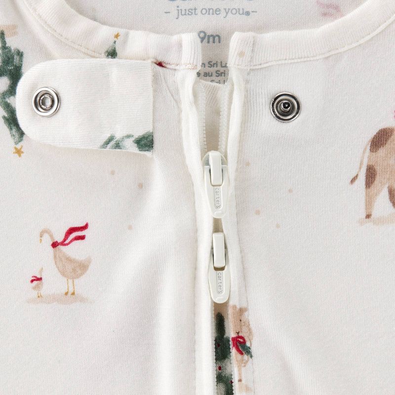 slide 4 of 6, Carter's Just One You® Baby Christmas Animals Sleep N' Play- Ivory Newborn, 1 ct