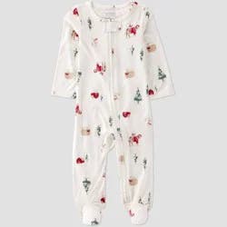 Carter's Just One You® Baby Christmas Animals Sleep N' Play- Ivory Newborn