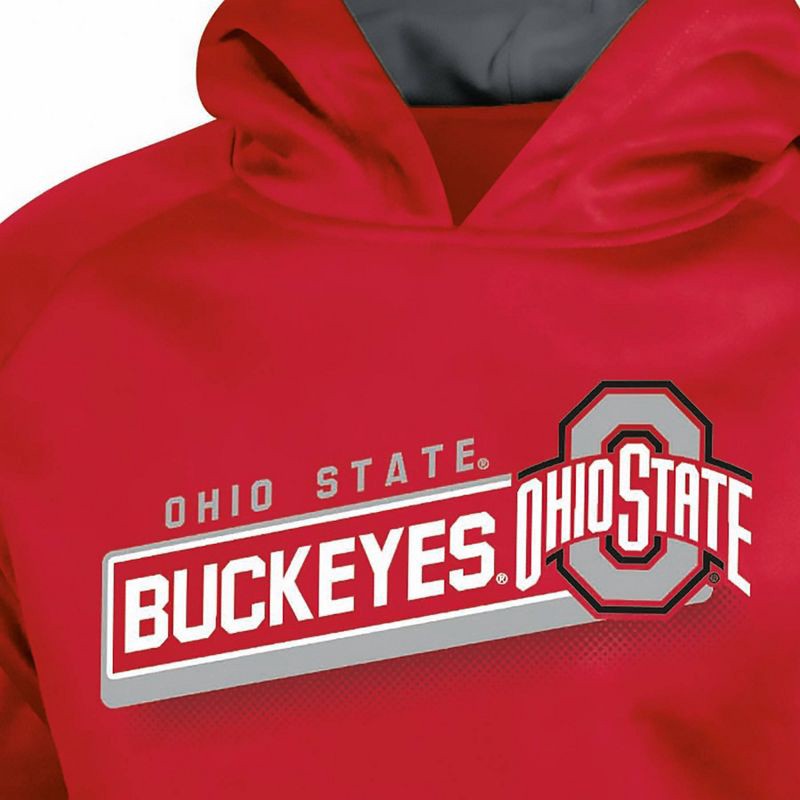 slide 3 of 3, NCAA Ohio State Buckeyes Boys' Gray Hooded Sweatshirt - S, 1 ct
