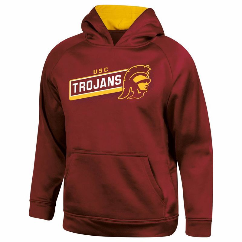 slide 1 of 3, NCAA USC Trojans Boys' Gray Hooded Sweatshirt - L, 1 ct