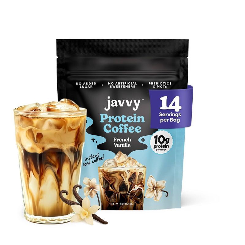 slide 6 of 6, Javvy French Vanilla Instant Protein Coffee - 8.9oz, 8.9 oz