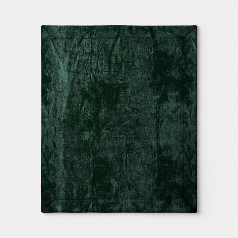 slide 3 of 5, Solid Plush Throw Blanket with Faux Shearling Reverse Green - Threshold™, 1 ct