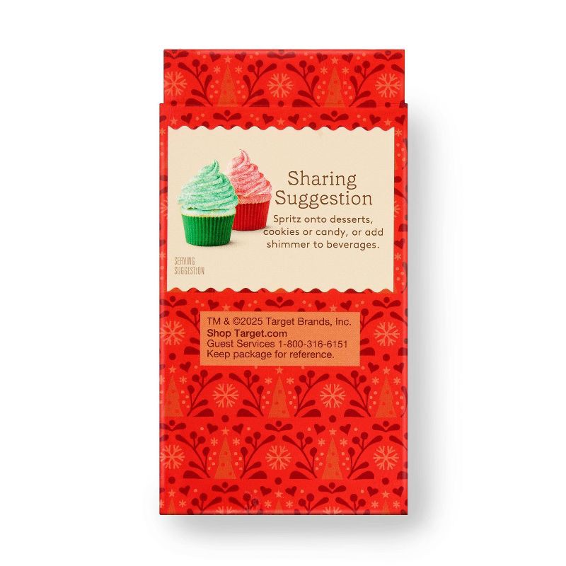 slide 3 of 5, Holiday Red & Green Glitter Dust Pump - 0.28oz - Favorite Day™, 0.28 oz