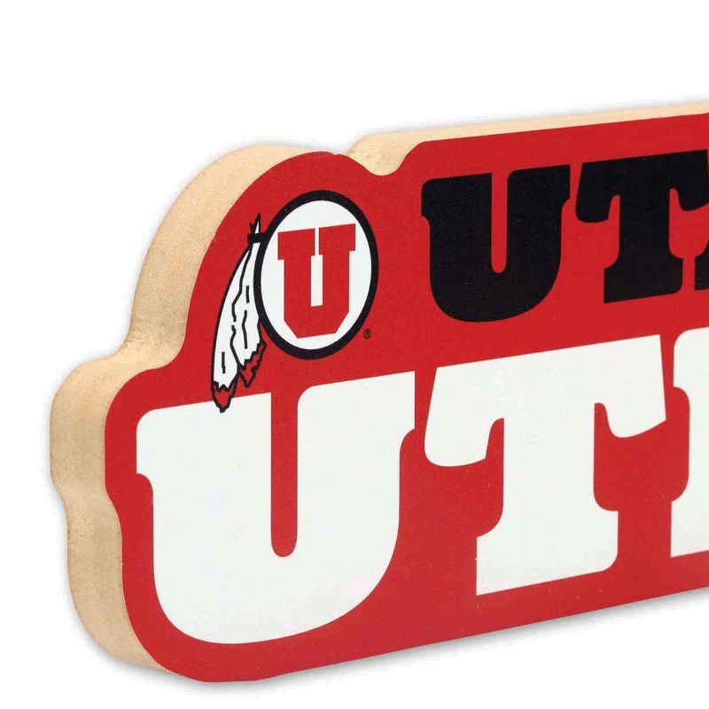 slide 4 of 4, NCAA Utah Utes Chunky Block Wood Wall Art, 1 ct