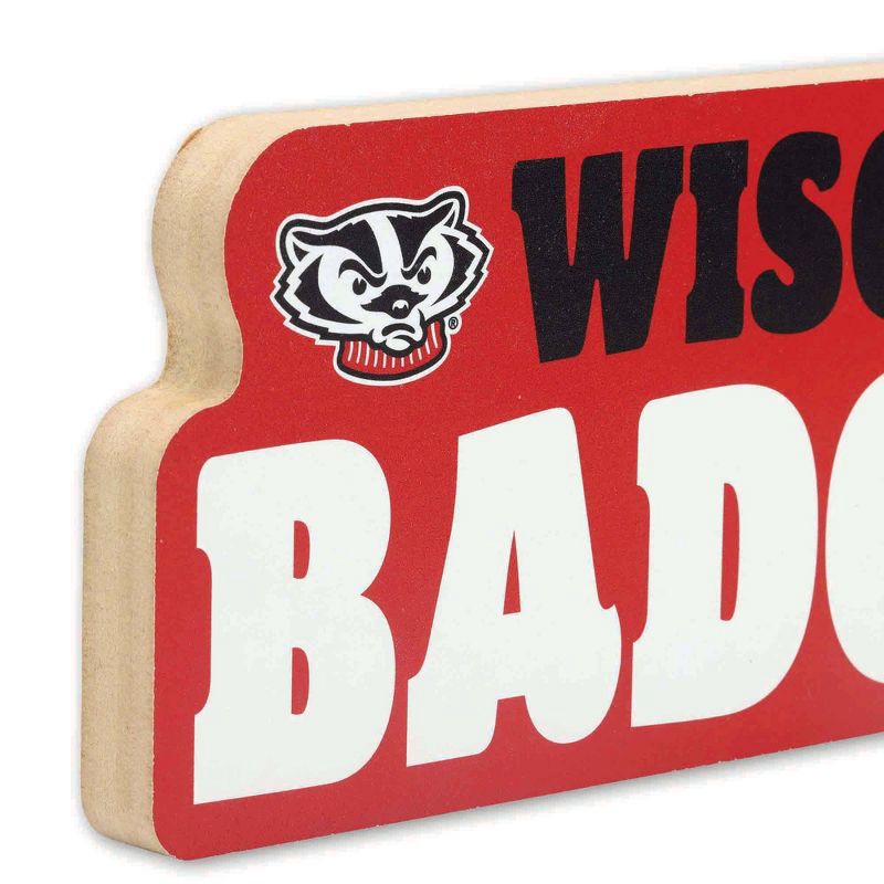 slide 4 of 4, NCAA Wisconsin Badgers Chunky Block Wood Wall Art, 1 ct