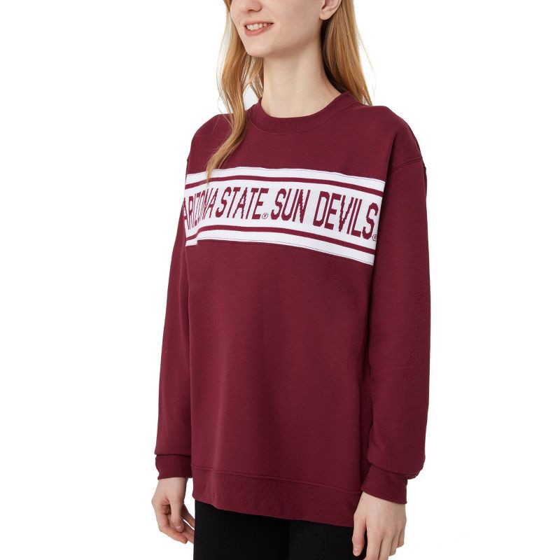 slide 3 of 3, NCAA Arizona State Sun Devils Women's Crew Neck Varsity Fashion Top - L, 1 ct