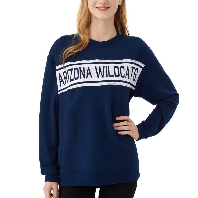 slide 1 of 3, NCAA Arizona Wildcats Women's Crew Neck Varsity Fashion Top - L, 1 ct