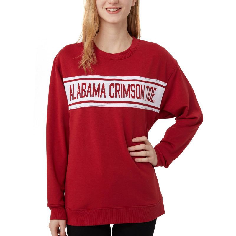 slide 1 of 3, NCAA Alabama Crimson Tide Women's Crew Neck Varsity Fashion Top - XL, 1 ct