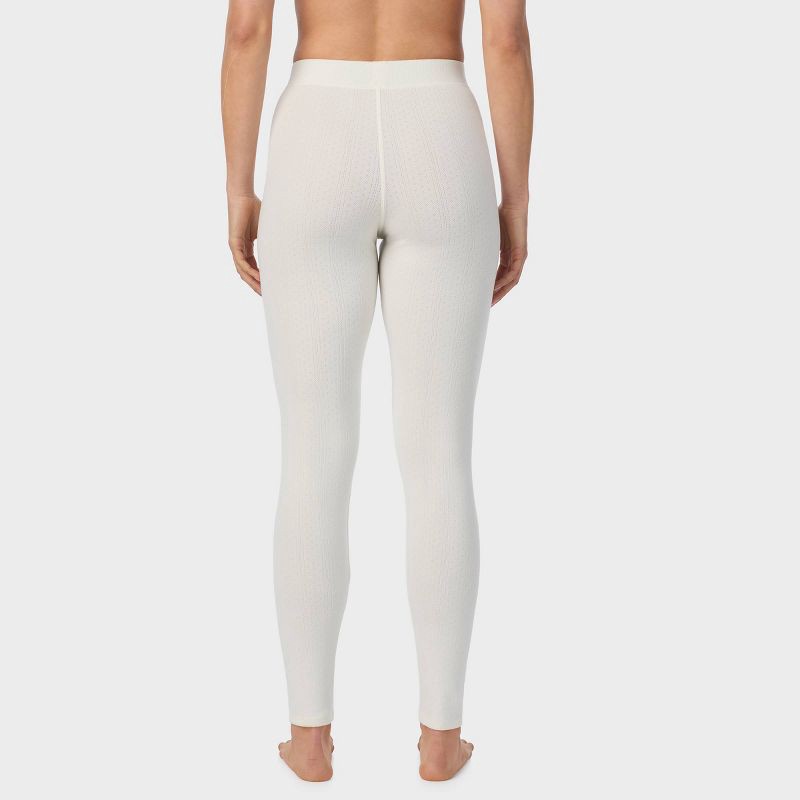 slide 2 of 5, Warm Essentials by Cuddl Duds Women's Pointelle Leggings - Ivory M, 1 ct