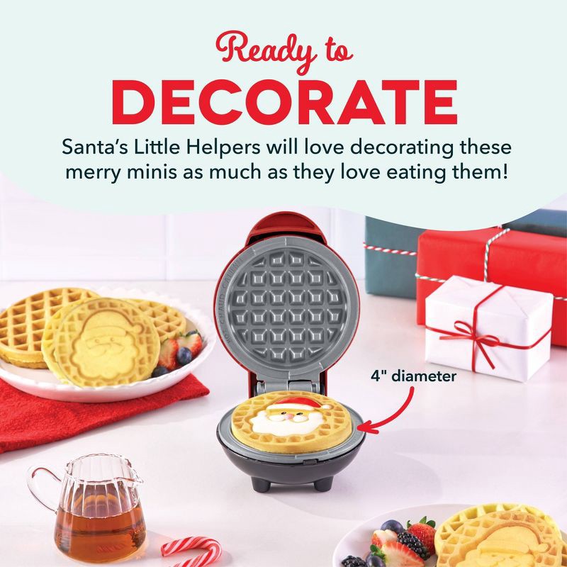 slide 4 of 6, Dash Santa Mini Waffle Maker, 1 ct