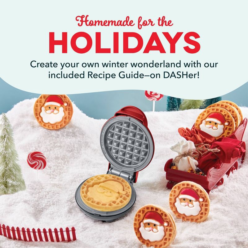 slide 6 of 6, Dash Santa Mini Waffle Maker, 1 ct