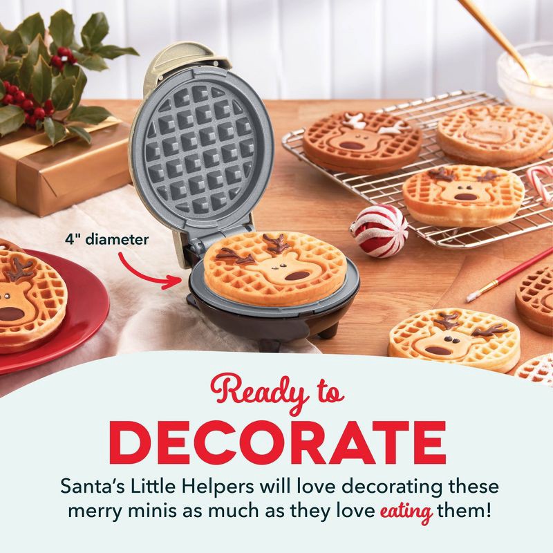 slide 5 of 7, Dash Reindeer Mini Waffle Maker, 1 ct