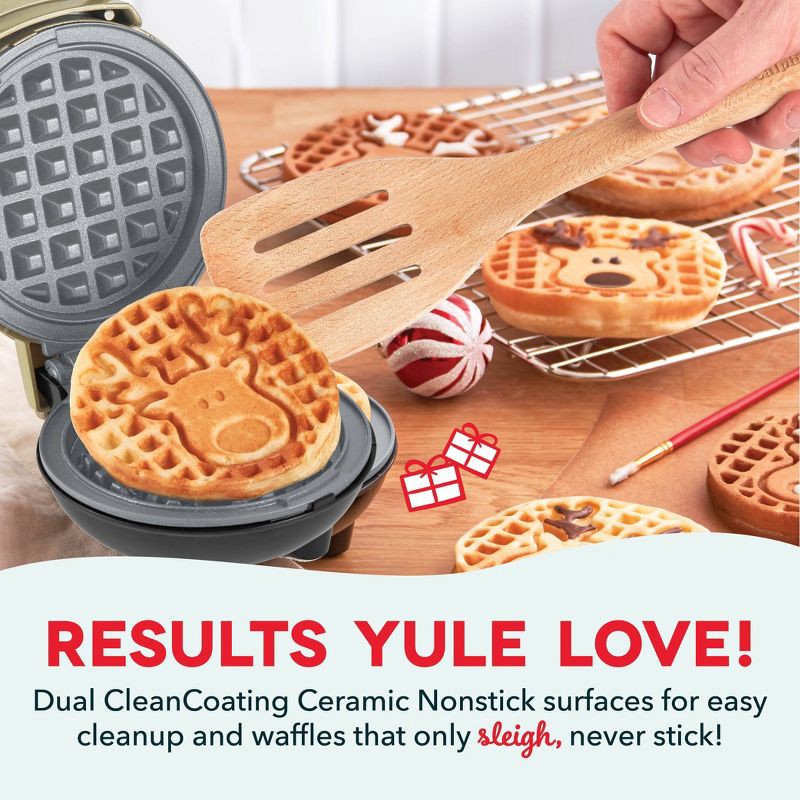 slide 6 of 7, Dash Reindeer Mini Waffle Maker, 1 ct