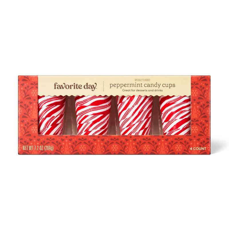 slide 1 of 4, Peppermint Christmas Candy Cups - 7.2oz - Favorite Day™, 7.2 oz