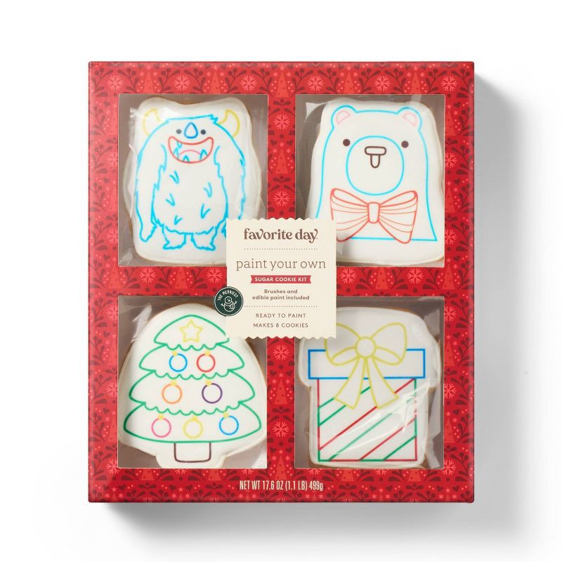 slide 1 of 4, Christmas Paint-Your-Own Holiday Cookie Kit - 17.6oz/8ct - Favorite Day™, 17.6 oz, 8 ct