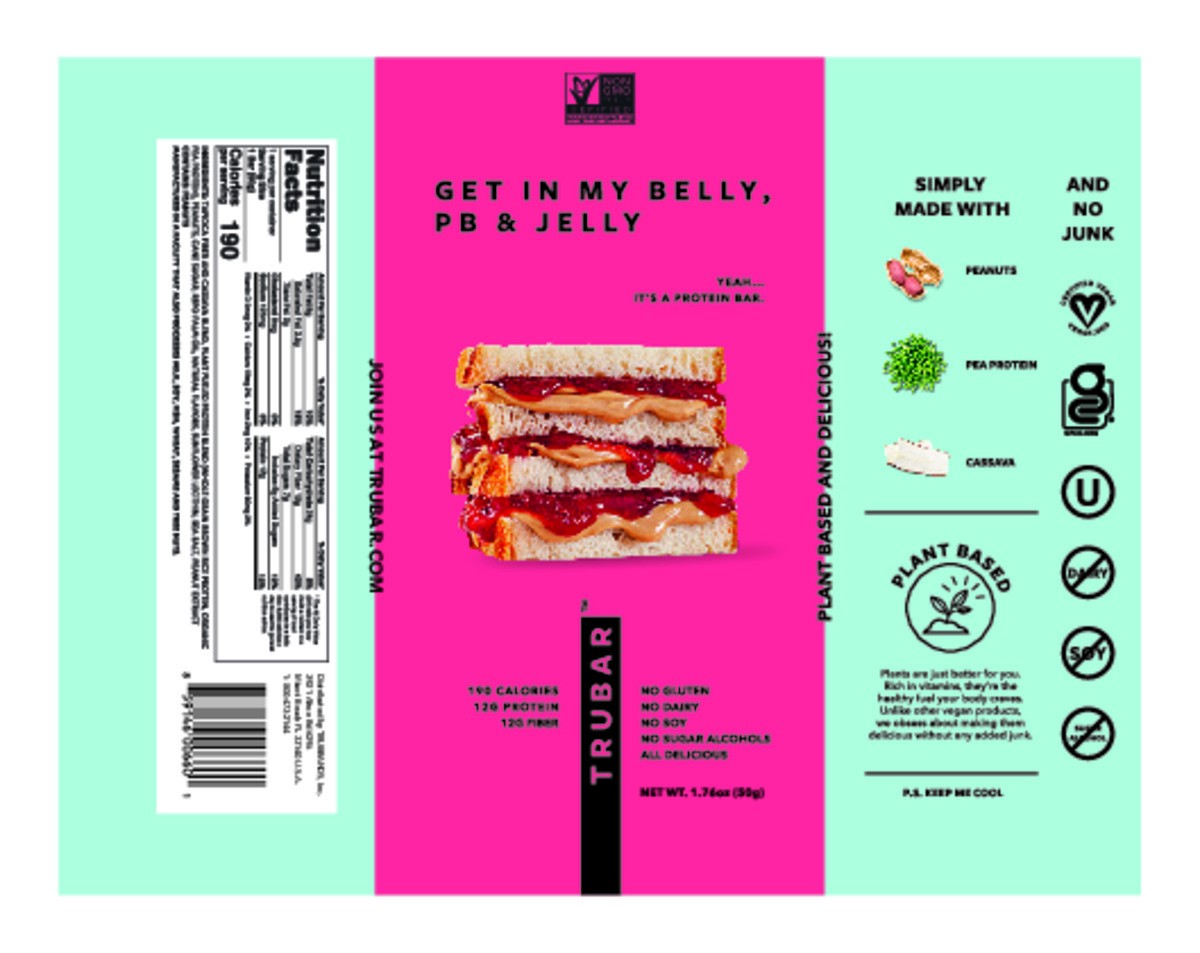slide 4 of 7, Trubar Get in My Belly PB & Jelly Protein Bar 1.76 oz, 1.76 oz