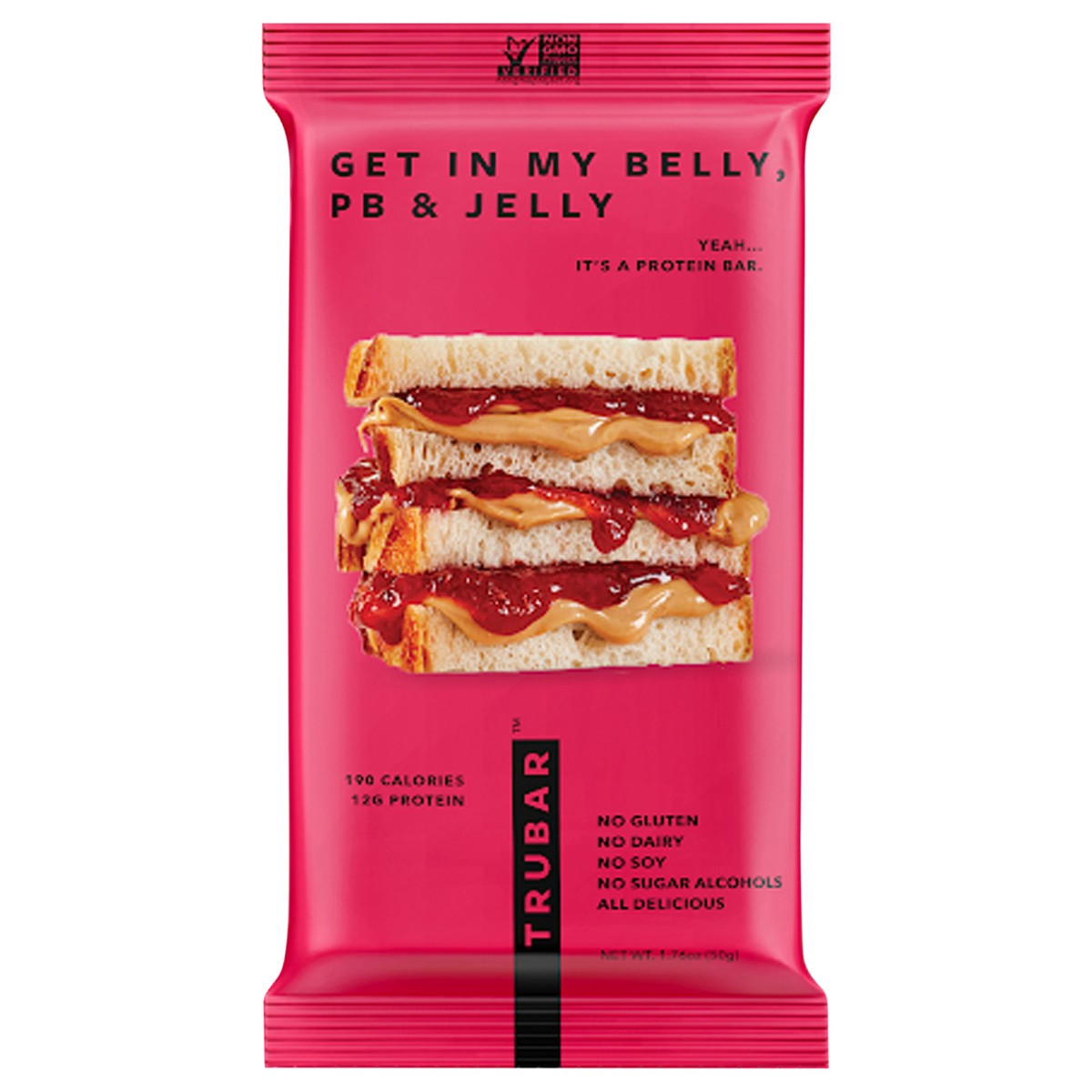 slide 6 of 7, Trubar Get in My Belly PB & Jelly Protein Bar 1.76 oz, 1.76 oz