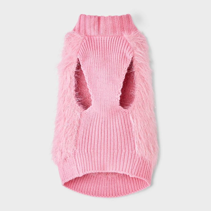 slide 3 of 5, Pink Eyelash Dog and Cat Sweater - Boots & Barkley™ S, 1 ct